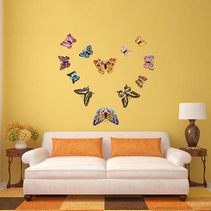 12Pcs Luminous Fridge Magnets 3D Butterfly Design Decal Art Stickers Room Fridge Magnetic Home Decor DIY Wall Decoration Newest Oasis Select