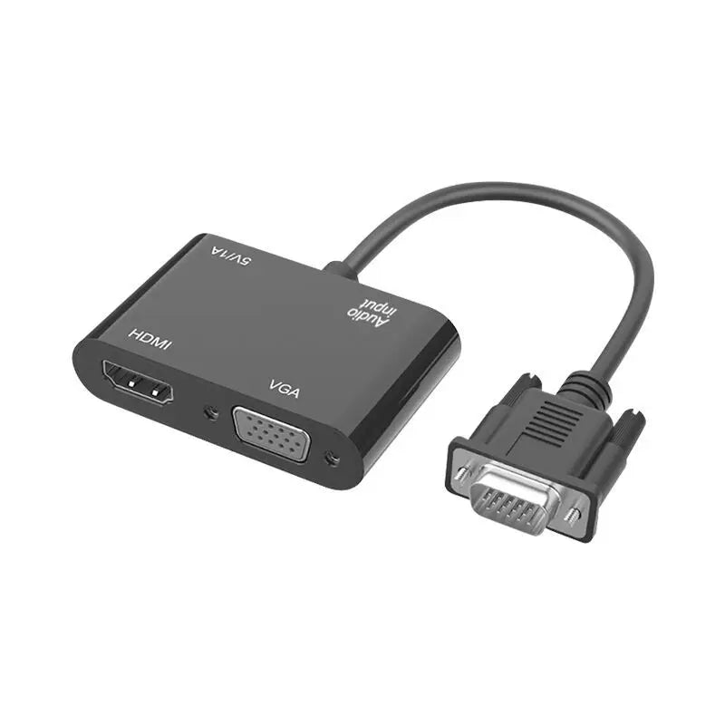 VGA to VGA Female HDMI-Compatible Adapter Splitter with 3.5mm Audio Converter Support Dual Display for Projector HDMI-Compatible Oasis Select