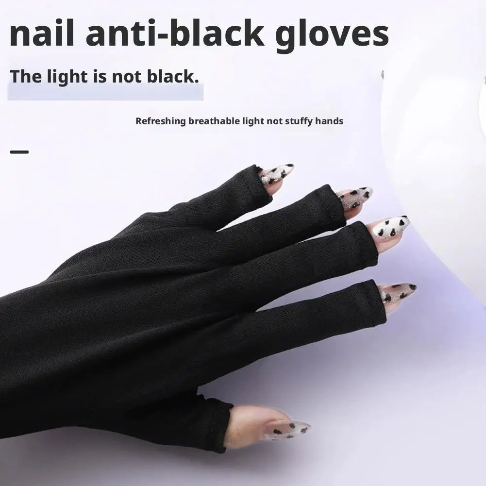 UV Protection Fingerless Gloves for Gel Nail Lamp Manicures Nail Art Gloves Oasis Select
