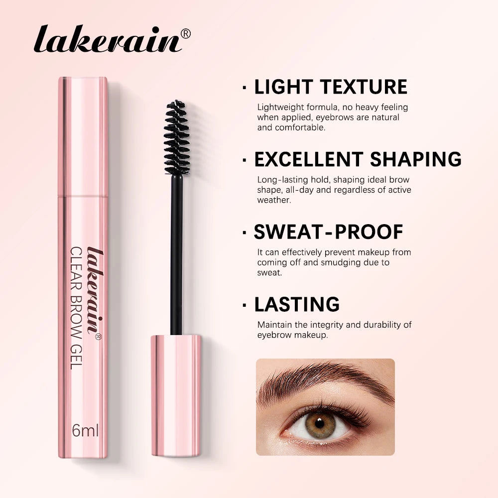 Lakerain Clear Eyebrow Gel – Waterproof Long-Lasting Brow Set