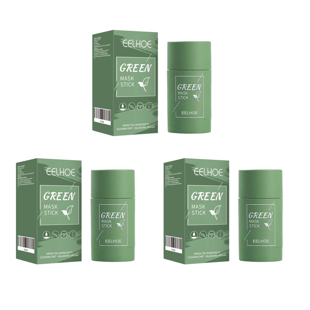 Green Tea Solid Cleansing Mask Stick – Pores & Blackheads Clay Face Mask Stick Oasis Select 3 x 40g A