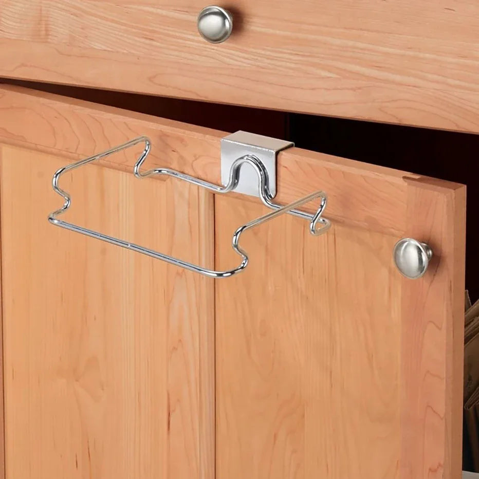 Stainless Steel Kitchen Trash Rack Cabinet Door Garbage Bags Holder Closet Garbage Storage Holder Towel Hanging Organizer Oasis Select