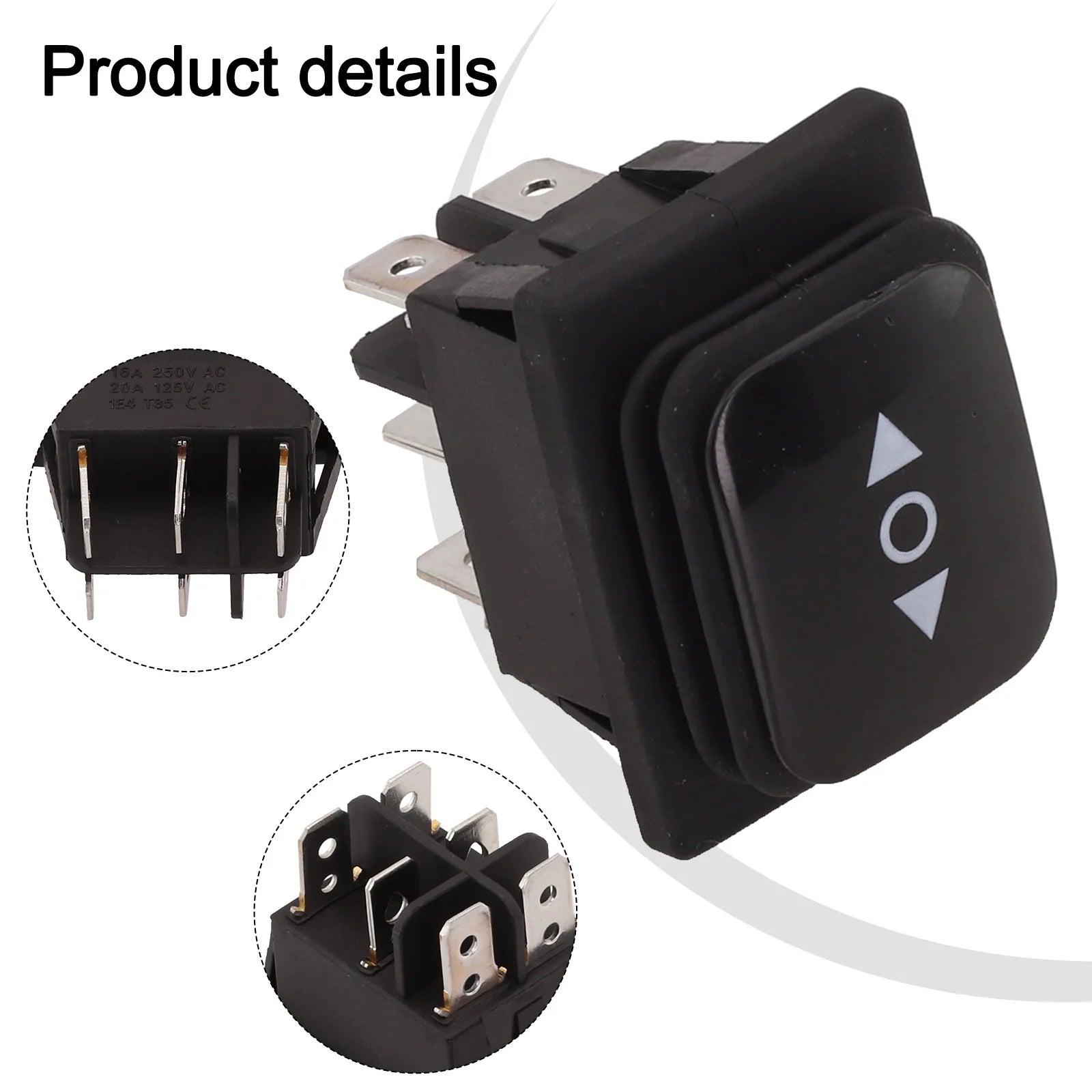 Momentary Polarity Reverse Switch Linear Actuator 6 Pin Rocker Switch 3 Position Locking ON-OFF-ON DSDT Oasis Select