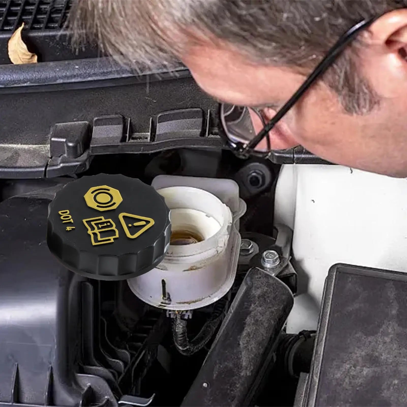 Brake Master Cylinder Cap Brake Fluid Cap Double-Layer Dustproof Cover for Travel Adventure Vehicles Industrial Motorcycle Auto Oasis Select