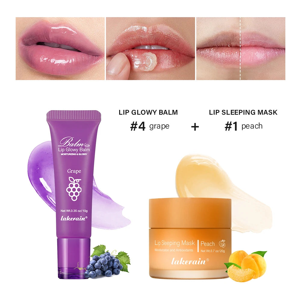 Lip Balm & Lip Mask Set Moisturizing Night Lips Care Multiple Colors Makeup Maintenance Lip Anti-Cracking Lip Oil Care Cosmetic Oasis Select SET 13