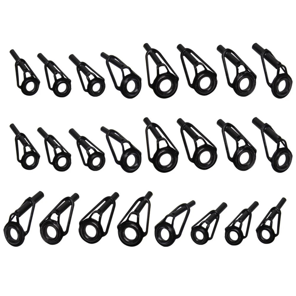 24pcs Tips Guide Tips Transparent Guides Line Rings Mixed Size Ring Rod Repair Kit Fishing Fishing For Lure Fish Rods Oasis Select 24pcs