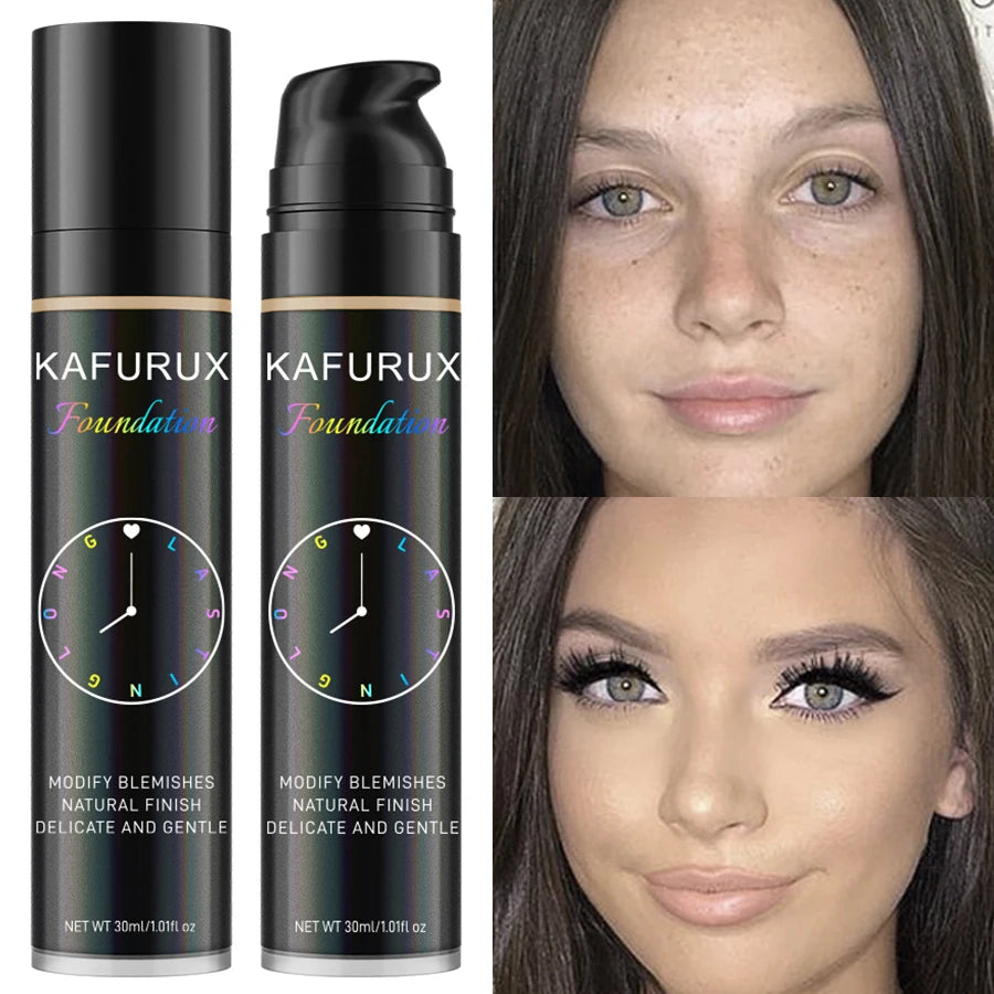 KAFURUX 8-Shade Liquid Foundation – Waterproof & Full Coverage