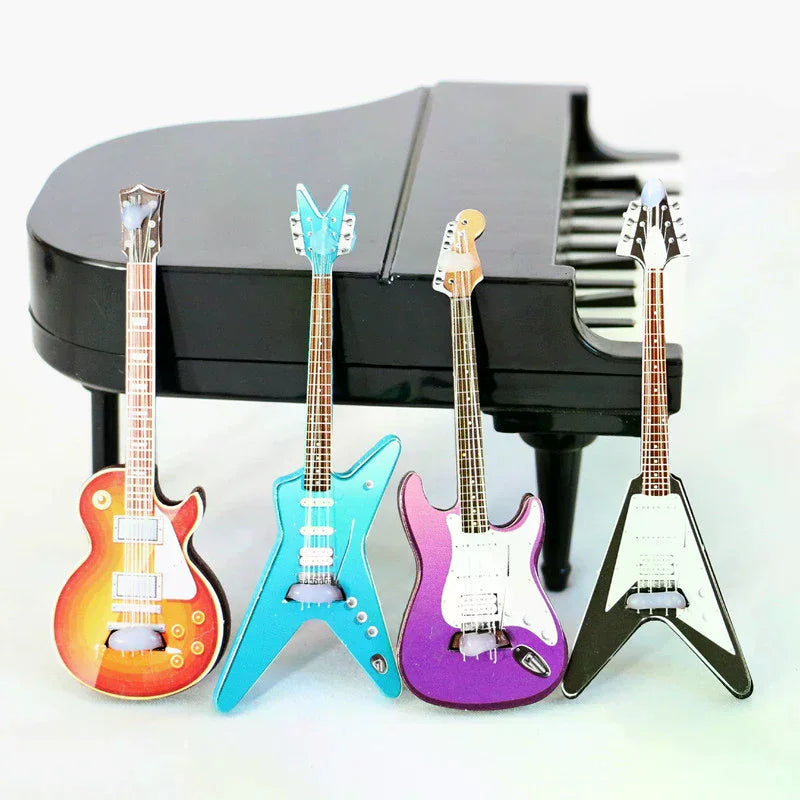 1/12 Dollhouse Guitar Toy Miniature Accessories Dollhouse Musical Instrument Model Home Decoration Accessories Children's Gifts Oasis Select