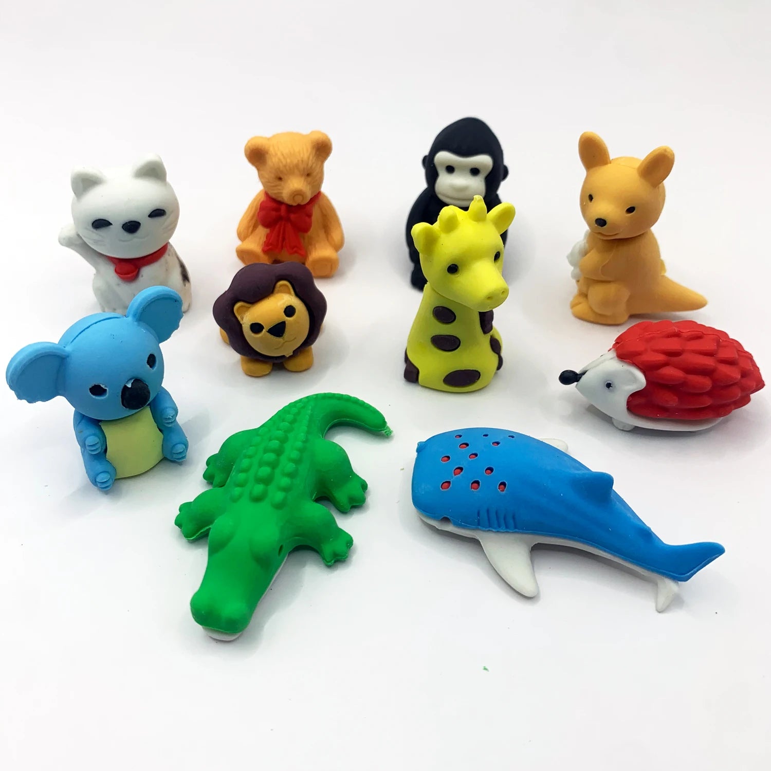 10/30pcRandom Animal Erasers for Students, Cute Desk Pets for Classroom, Easter Basket Stuffers,Cool 3D Puzzle Mini Erasers Bulk Oasis Select 10PCS