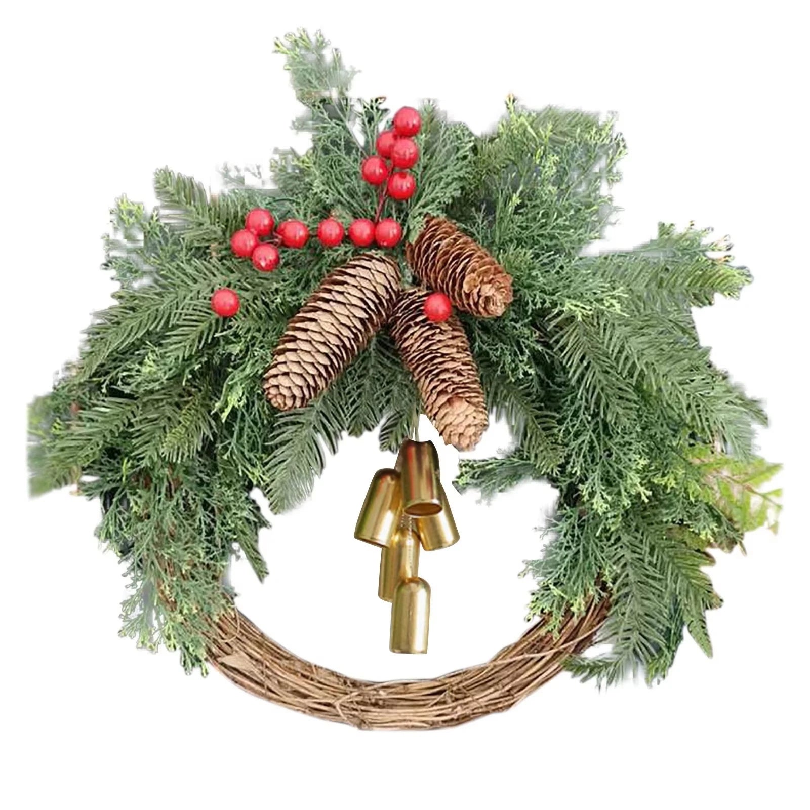 2025 Christmas Wreath Boho Wreath Christmas Day Wreath Home Decoration Door Wall Decoration, Christmas Festival Wreath Decor Oasis Select Green