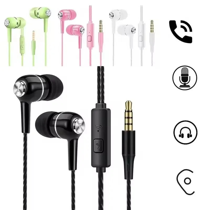 1/2/4pcs Mobile Wired Headphones Sport Earphone In Ear 3.5 Sport Earbuds Headset Mic Music Earphones for Phones Oasis Select
