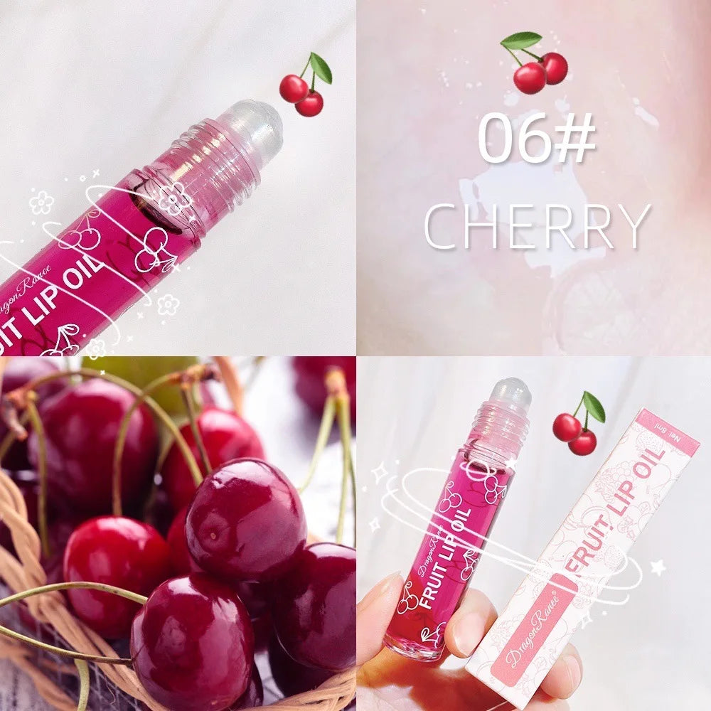Hydrating Lip Oil Roll On Balm For Long Lasting Shine And Nourishment Smooth Soft Lips With Moisturizing Gloss Oasis Select 06 CHERRY