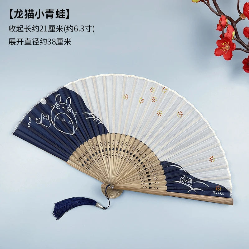 Japanese-style Small Folding Fan, Women's Summer Retro Portable Folding Cheongsam Dance Show Fan Oasis Select F