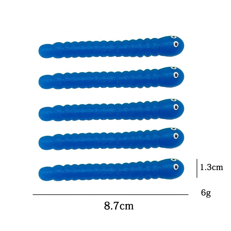 5 Pcs Stretchy Sensory Worm Strings TPR Textured Noodle Pulling Toys for Stress Relief and Relaxation Fidgets for Children Alike Oasis Select blue
