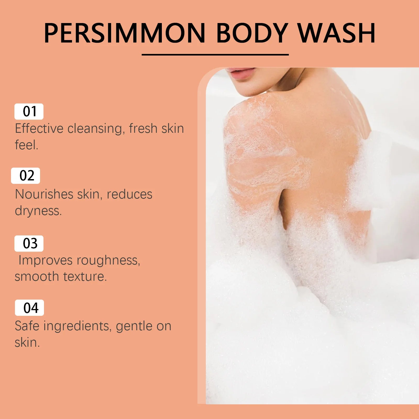 Persimmon Fresh Shower Gel – Refreshing Daily Body Wash Shower Gel Oasis Select