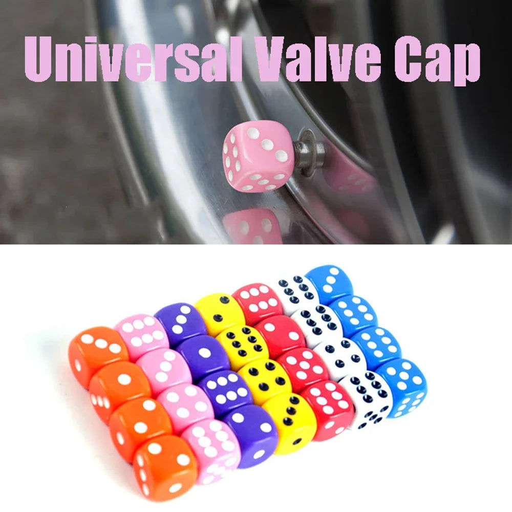 Dice Style Valve Caps Wheel Tire Cover Tyre Valve Plugs Alloy Wheels ABS Tire Wheel Cover For Car Motorcycle Bike Oasis Select