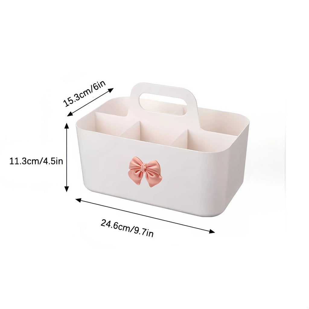 Desktop Cosmetic Organiser, Pen and Desk Organiser, Split Marker Organiser with Handle Bracket Portable Utility Fixed Container Oasis Select L with bow