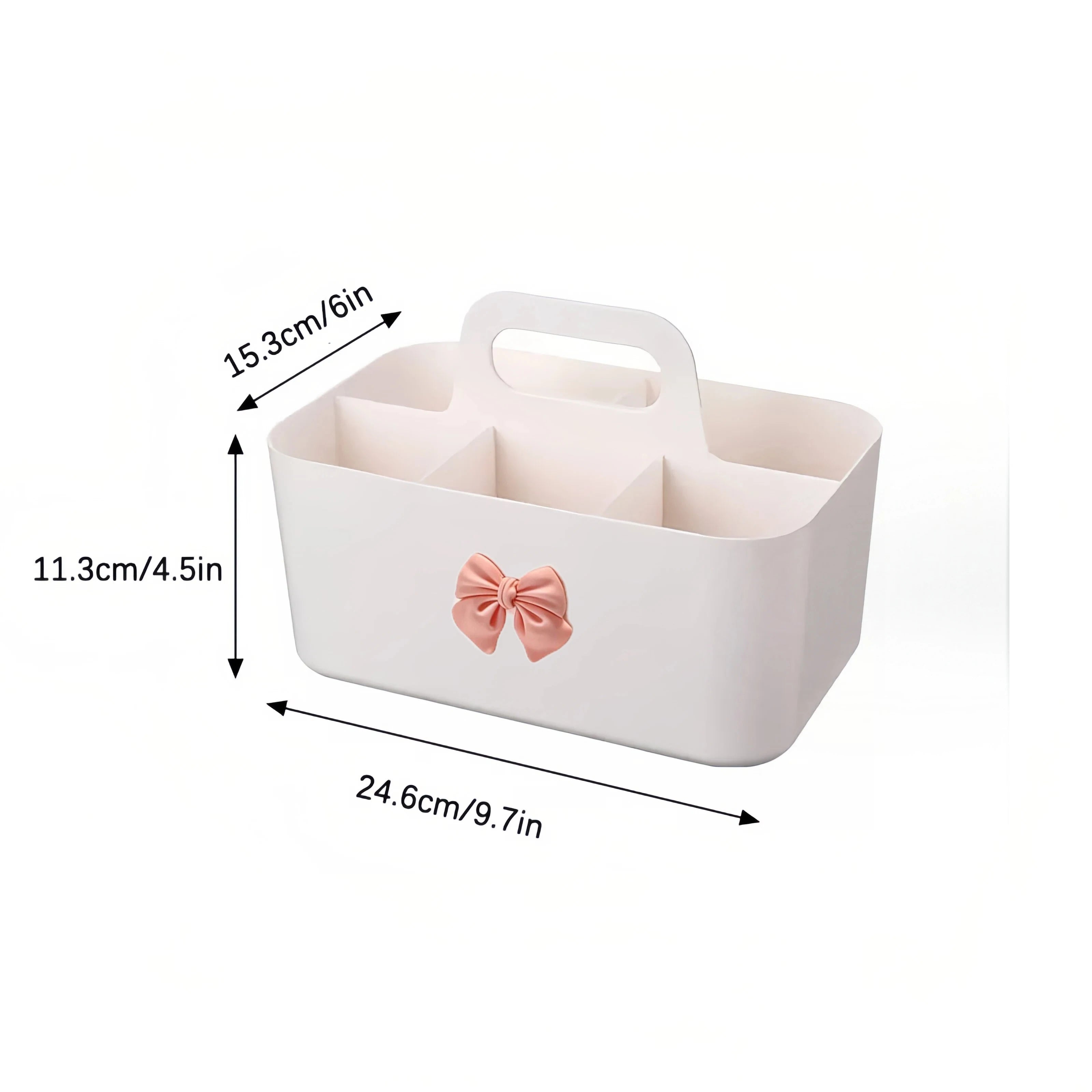 Desktop Cosmetic Organiser, Pen and Desk Organiser, Split Marker Organiser with Handle Bracket Portable Utility Fixed Container Oasis Select L with bow