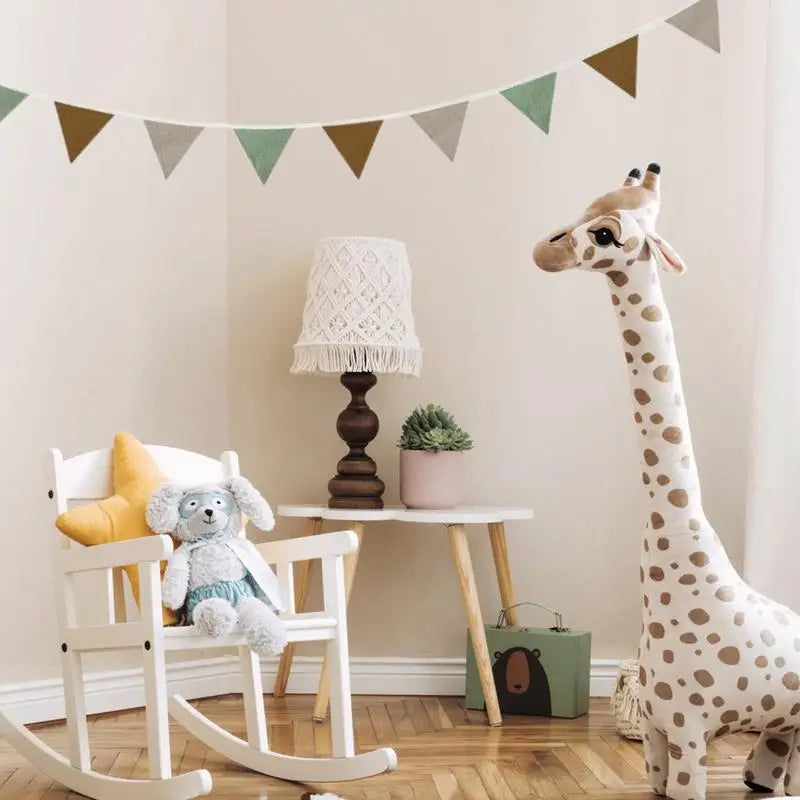 Pennant Banner Flags Nursery Bunting Banner Flags Washable Cotton Fabric Triangle Pennant Garlands for Living Room and Bedroom Oasis Select