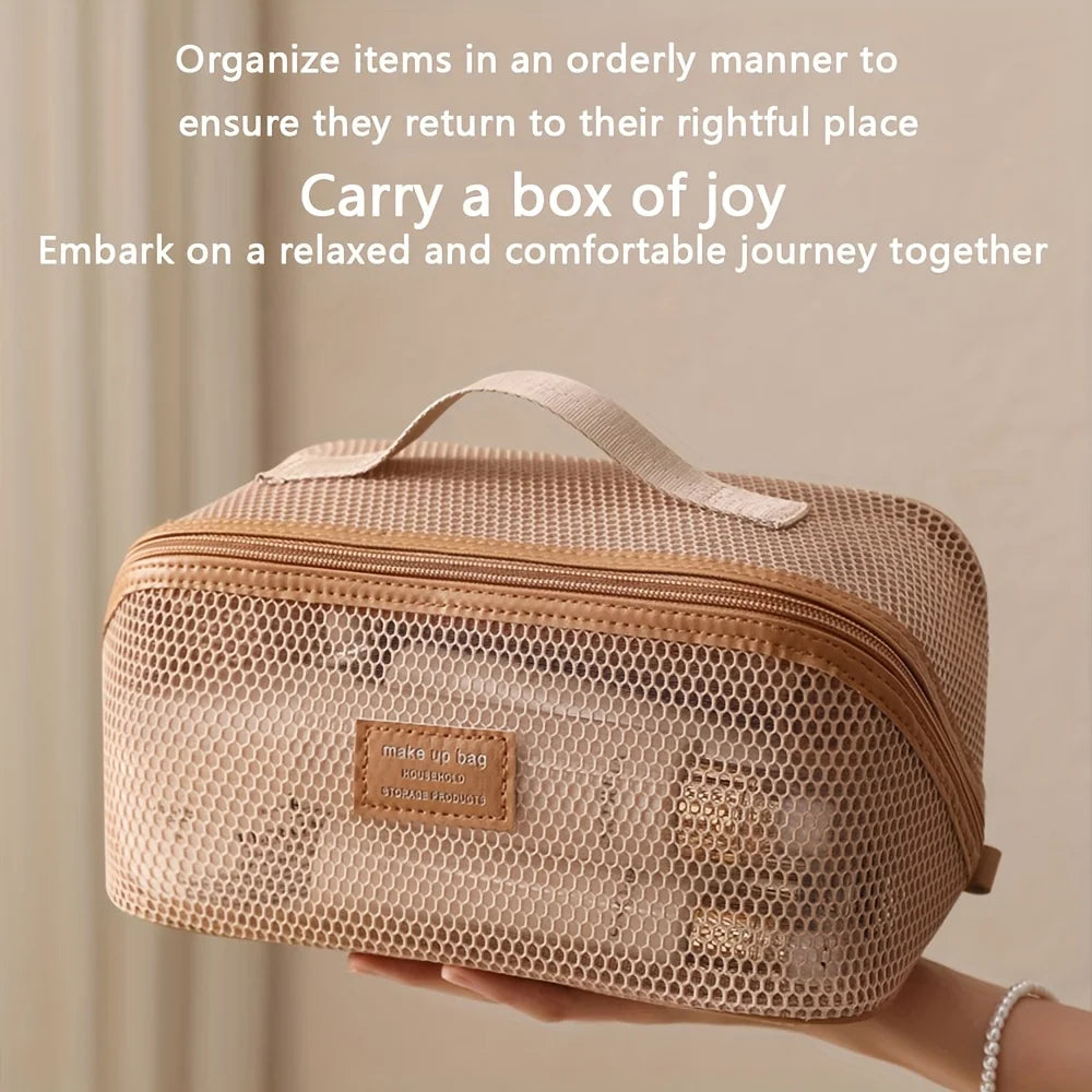 Luxury Makeup Bag for Travel, Women Cosmetic Organizer Pouch with Zip - Toiletry Kit Storage Case, Premium Ladies Make Up Box Oasis Select