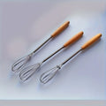 1pc/3pcs Set of Whisks with Solid Wood Handles, Stainless Steel Kitchen Whisk and Cream Mixer Oasis Select 3pcs