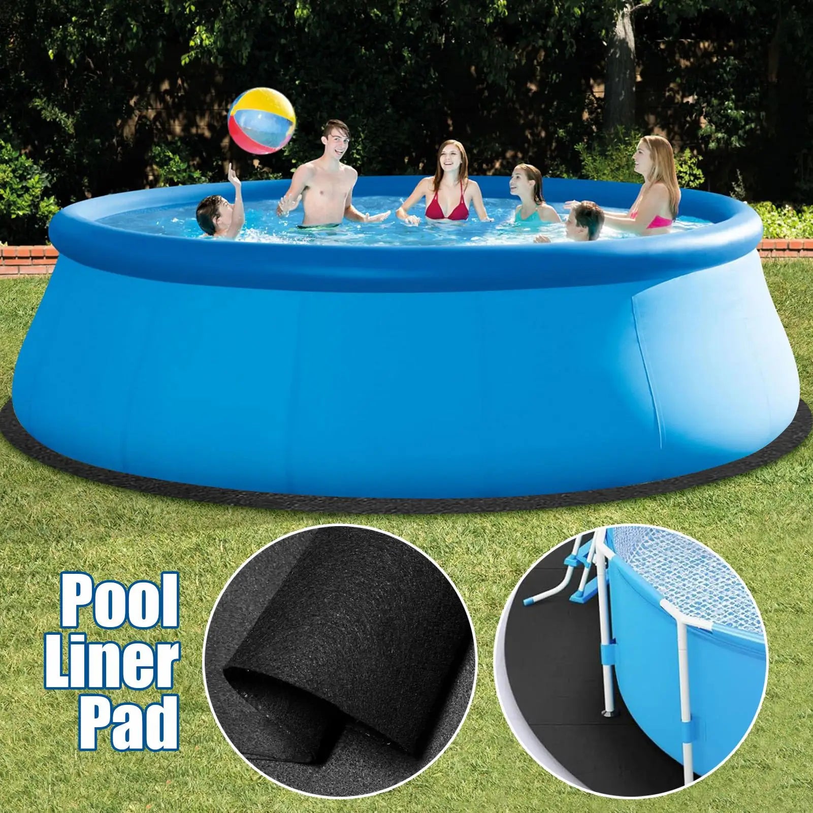 Round Tub Mat Over Ground Pool Protector Mat Puncture Protection Pad Non-Slip Outdoor Pool Protection Padding Pool Liner Pad Oasis Select