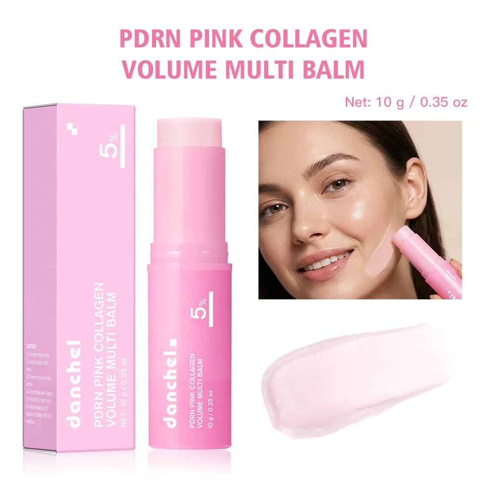 PDRN Pink Collagen Multi Volume Balm Stick Anti Aging Firming Anti Wrinkle For Eye Neck Forehead Smile Lines Oasis Select 1pcs