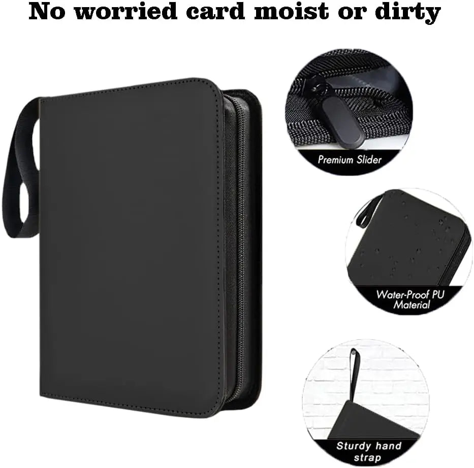 50 Sheets Trading Card Binder with Zipper – Compact PU Leather Album, Secure Top-Loading Pages for Trading, Sports & TCG Cards Oasis Select