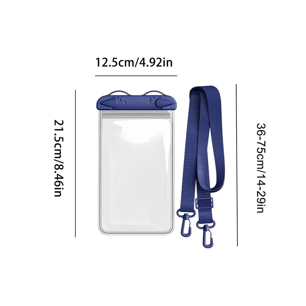 Transparent Waterproof Phone Case Touch Screen Under 7.0 inches Phone Cover with Lanyard Phone Sealed Bag Swimming Diving Oasis Select Purplish Blue