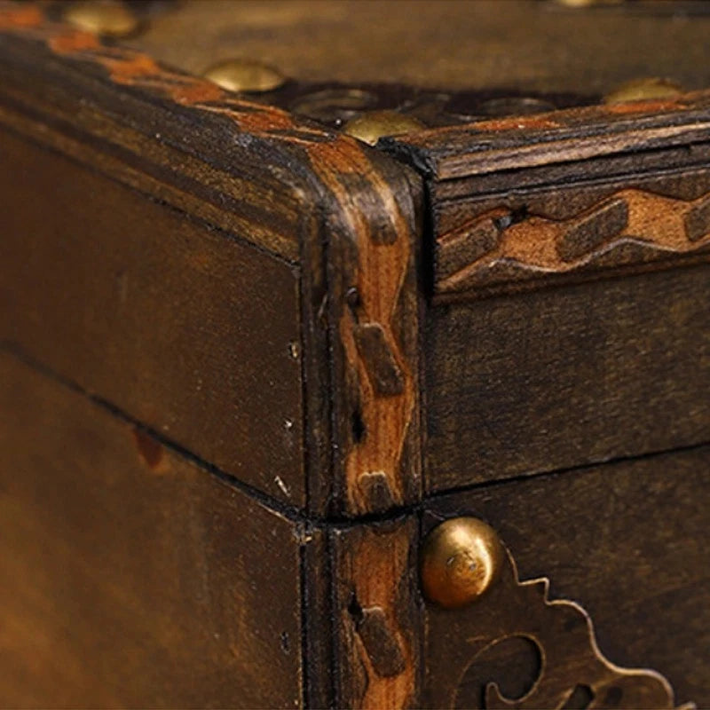 Wooden Jewelry Box Container Craft Box Organizer Holiday Treasure Props Gift Box Oasis Select