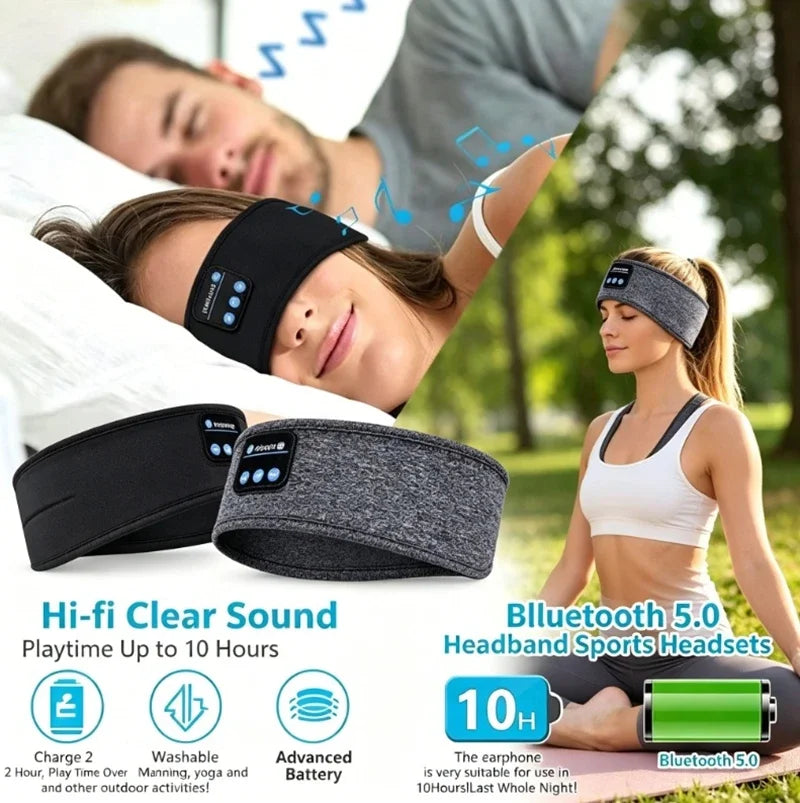 2026 NEW Earphones Sports Sleeping Headband Elastic Wireless Headphones Music Eye Mask Wireless Bluetooth Headset Headband Oasis Select