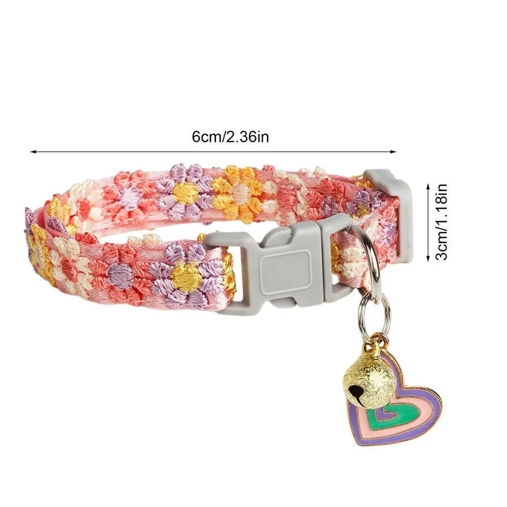 Pet Collar With Bell Colorful Dog Puppy Kitten Collar Adjustable Safety Bell Ring Necklace Cat Collar Anti-lost Pet supplies Oasis Select A
