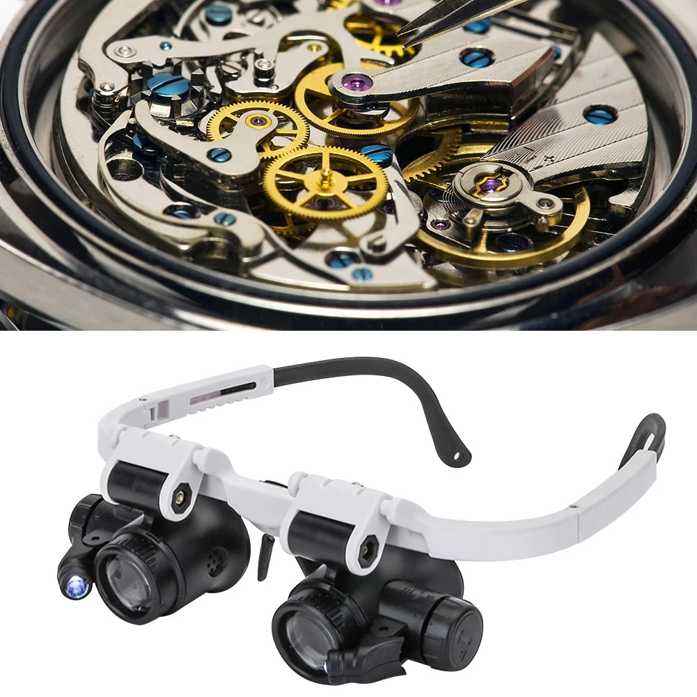 8X/15X/23X LED Magnifier Glasses for Watch Repair & Jewelry Magnifier Loupe Glasses Oasis Select