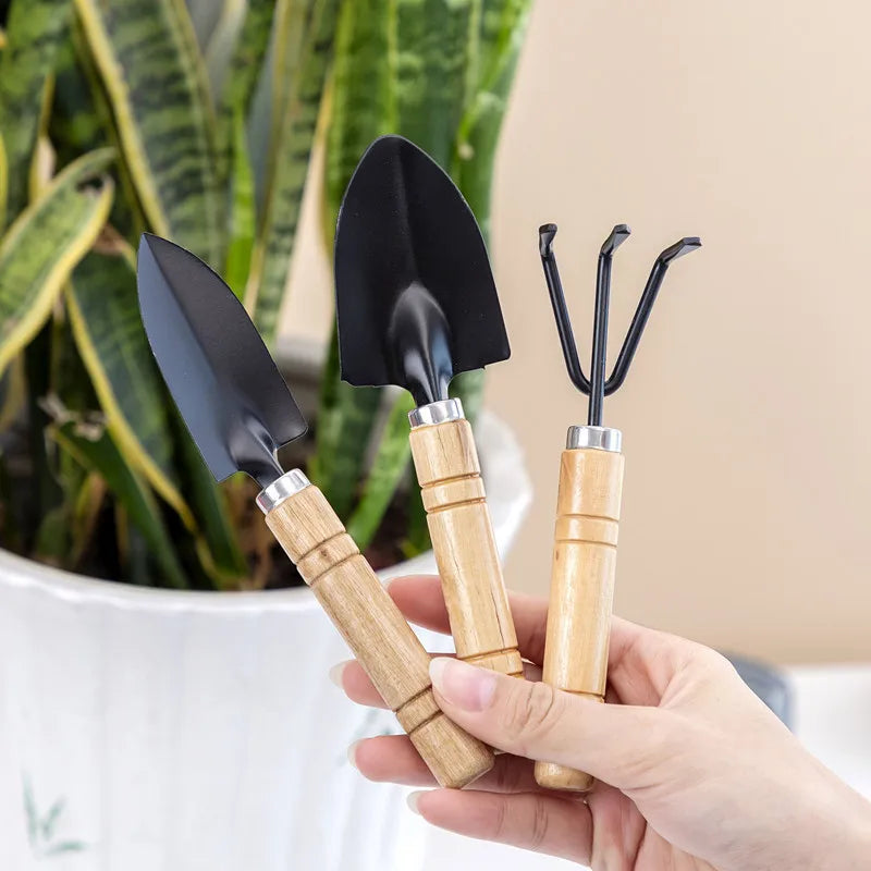 3PC/1Set Mini Gardening Tools Portable Shovel With Handles For Garden Plants Flower Pot Vegetables Digging Weeding Indoor Oasis Select