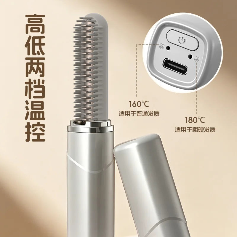 Mini Wireless Hair Straightener Comb – Portable Pocket Styler