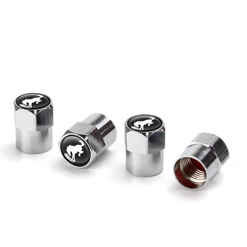 4Pcs Skull Car Wheel Tire Valve Stem Caps Airtight Dust Proof Covers Universal Tire Air Valve Caps for Cars, Trucks, Bicycles Oasis Select Silver-horse