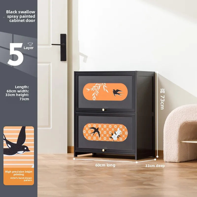 Multi-layer entrance to the home entrance, large-capacity storage storage cabinet integrated against the wall Oasis Select Five floors 60