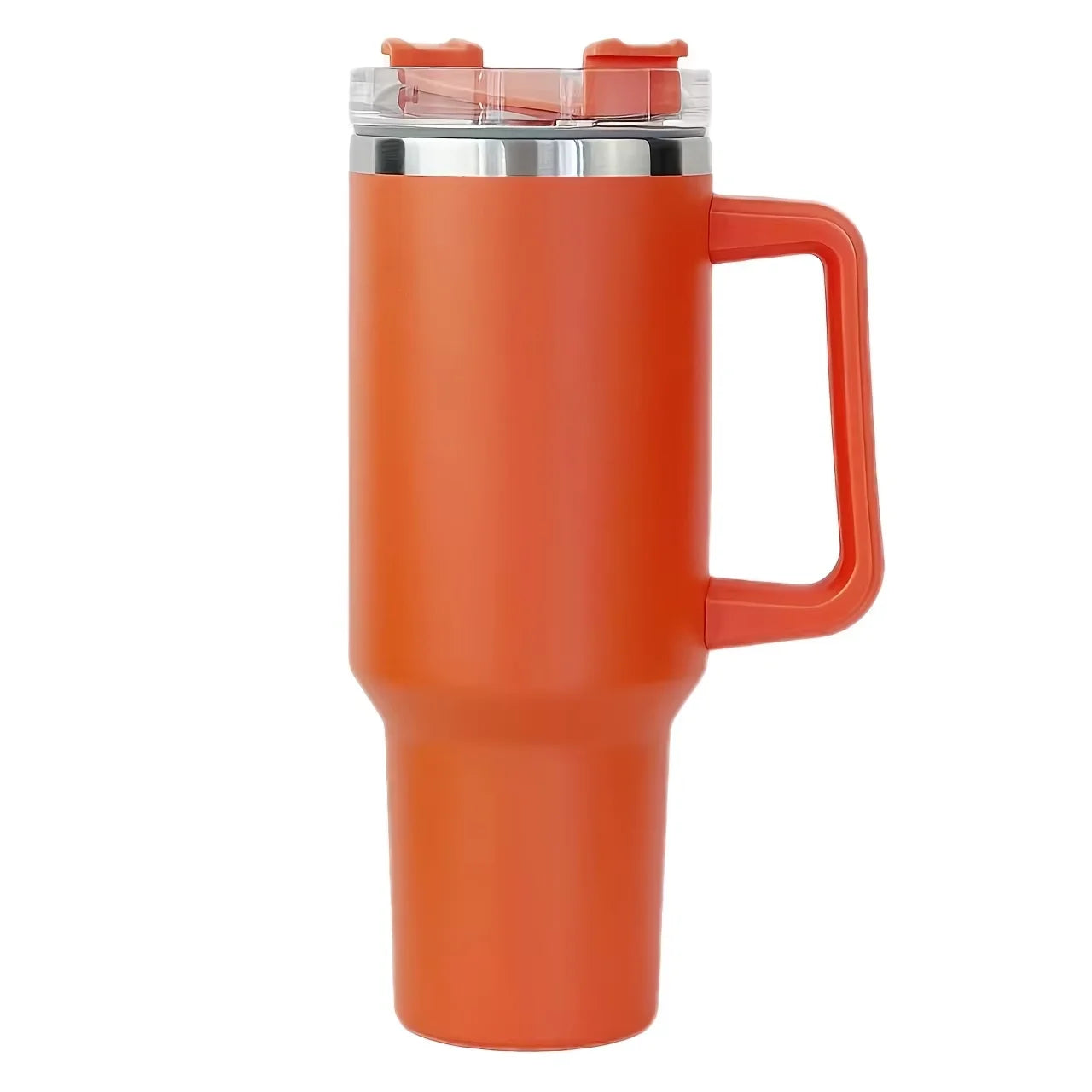 40oz Tumbler Vacuum Insulated Thermos Custom Travel Cup Stainless Steel Water Bottle Coffee Mugs With Handle Outdoor Drinkware Oasis Select Orange 1-1.5L