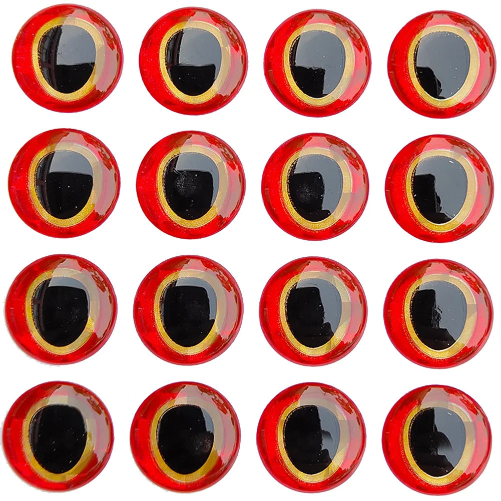 100PCS 6-12mm Fishing Lure Eyes 3D-Holographic Simulation Fly Bait Artificial Silver/Red/Gold Fish Eyes Sticker For DIY Fishing Oasis Select 1 12mm