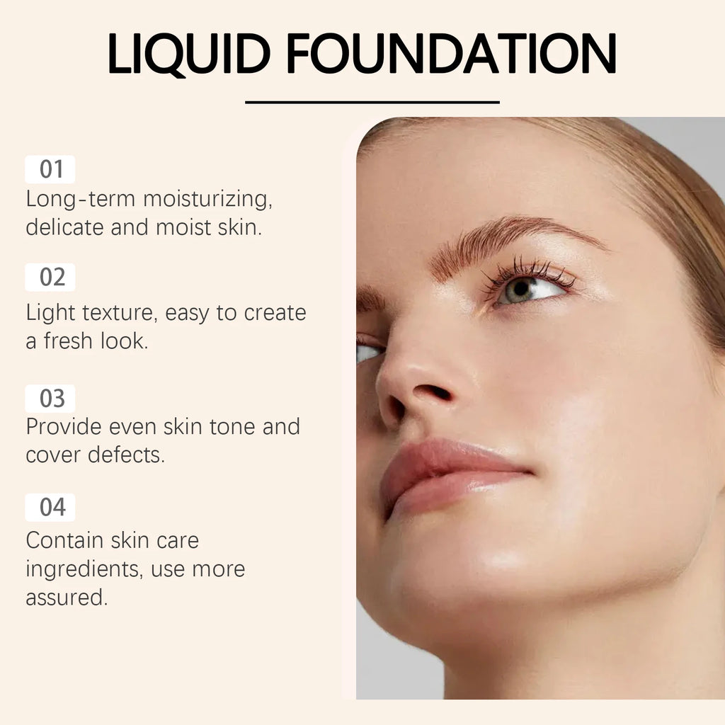 Liquid Face Foundation Spf 50 Temperature Change High Coverage Makeup Base Waterproof Hydrating Foundation Cosmetics Makeup Oasis Select
