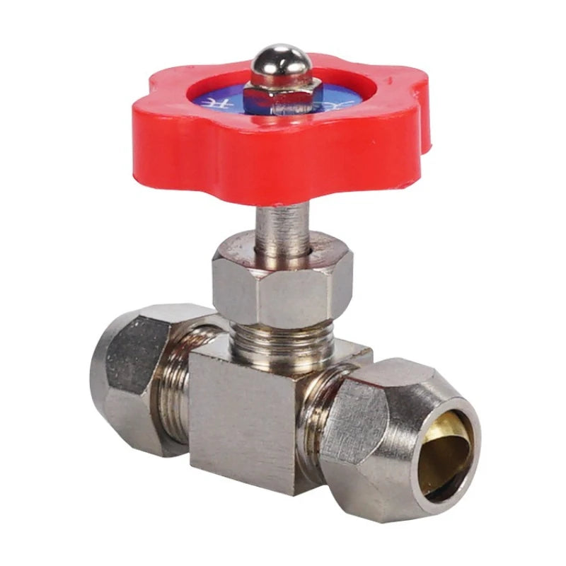 Pneumatic Copper Tube Needle Globe Valve Metal High Pressure 6 8 10 12mm Inner Diameter 1/8 1/4 "plastic Handle Nickel Plated Oasis Select
