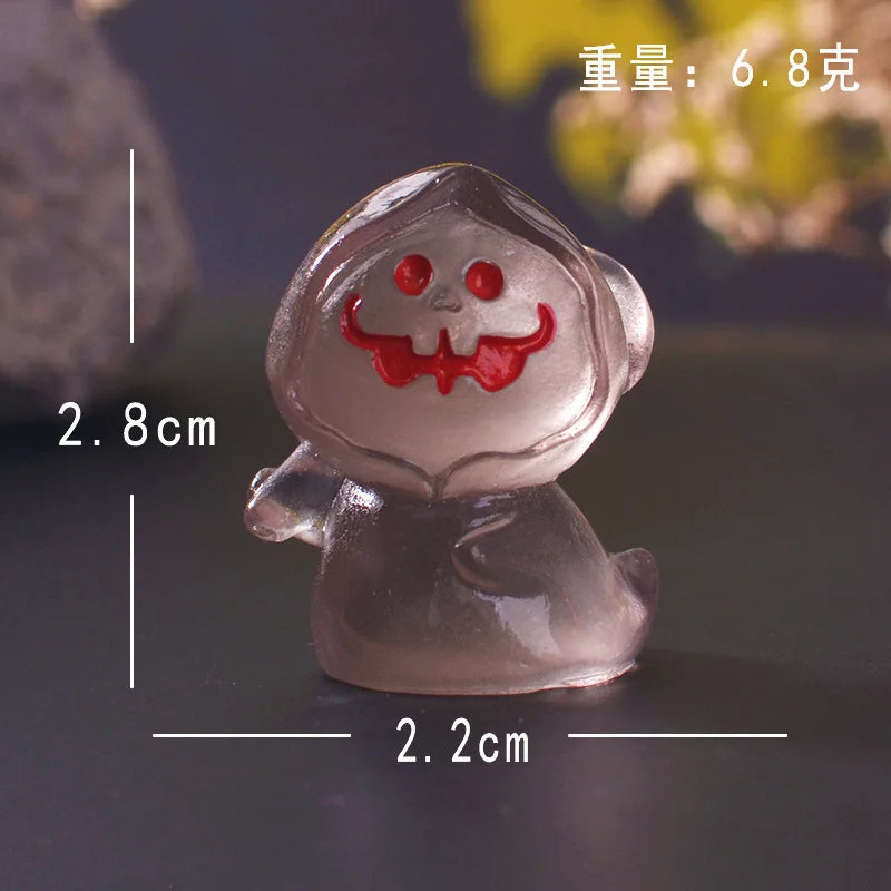 Halloween Miniatures Luminous Garden Figurines Cute Ghost Figurines Glow in The Dark Resin Figures Micro Miniature Statue Outdoo Oasis Select 8