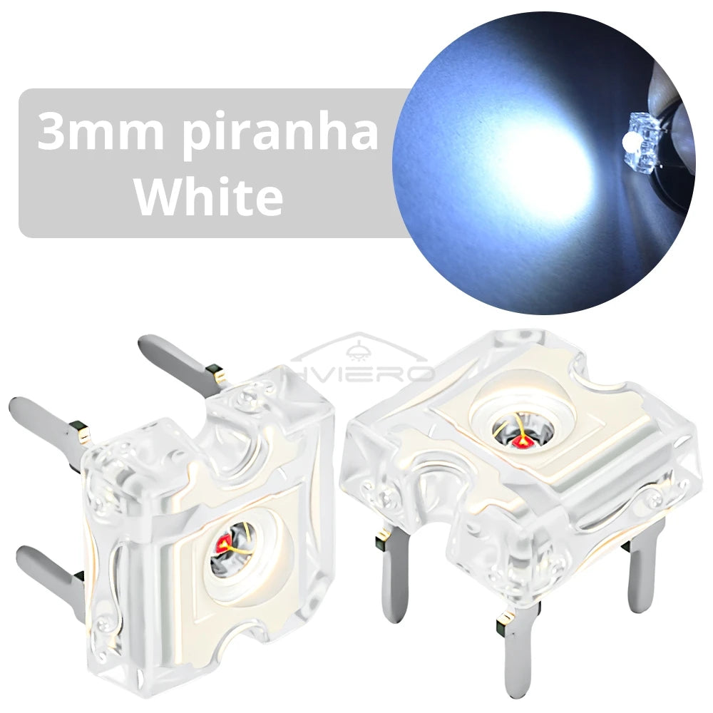 3mm Piranha Super Flux LED Diodes 100–1000pcs | Multi-Color