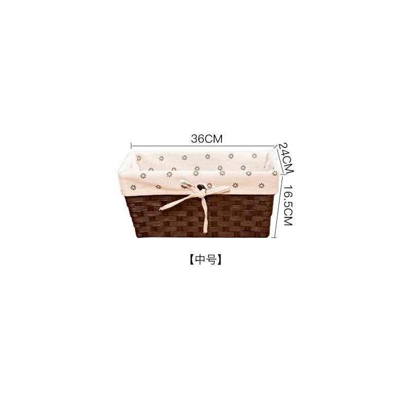 Enlarged Storage Basket, Paper Rope Woven Basket Hollowed-out Storage Basket Toys Cosmetics Entrance Key Storage Basket Woven Oasis Select L