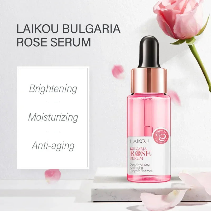 LAIKOU Rose Facial Hydrating Serum Anti Wrinkle Brightening Serum Shrink Pores Anti-Aging Moisturizing Deep Hydration 17ml ﻿ Oasis Select
