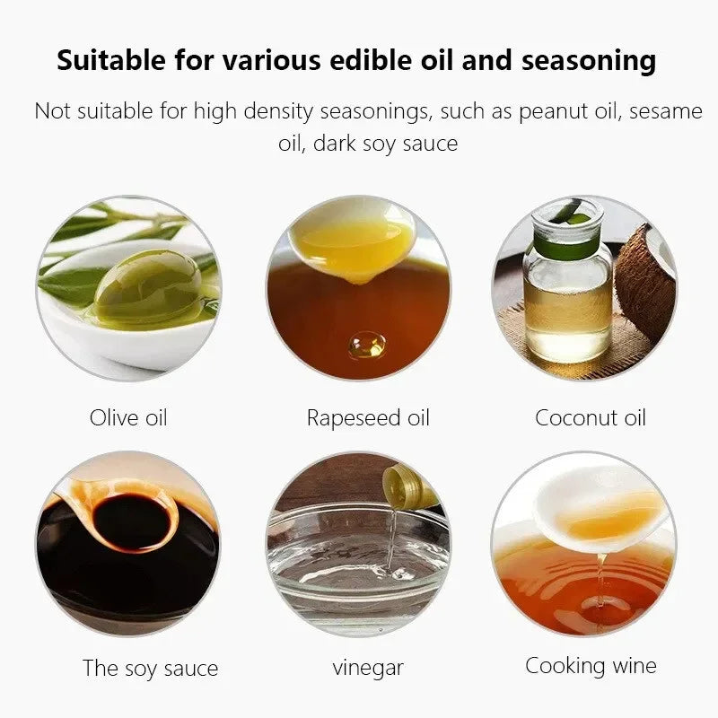 1PCS Black Transparent Kitchen Oil Bottle Cooking Oil Spray Olive Oil Bottle Fitness Barbecue Spray Oil Dispenser Household Oasis Select