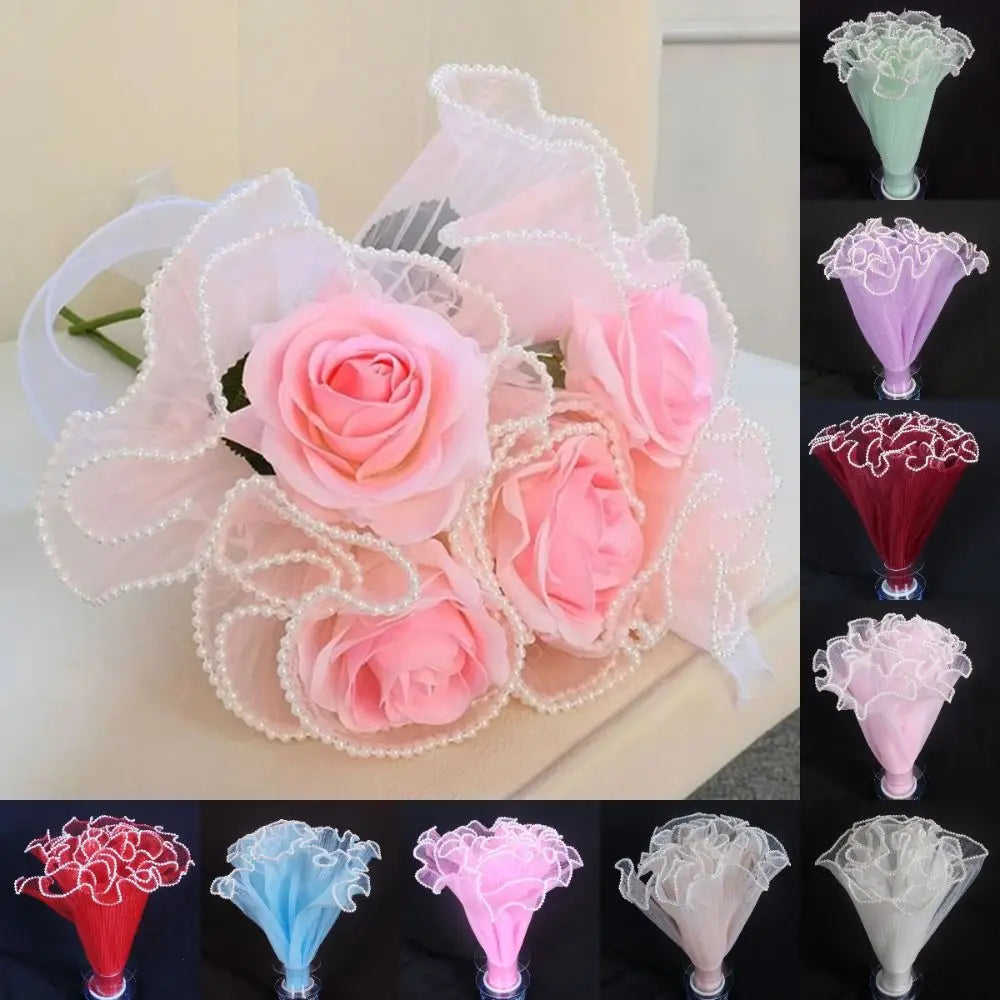 Pearl Lace Wave Mesh Flower Wrapping Roll | Bouquet Gift Wrap