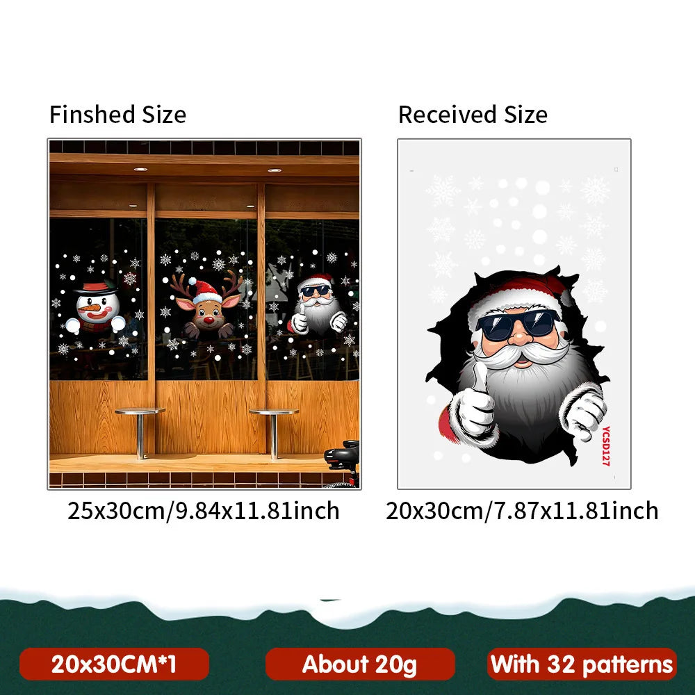Christmas Static Stickers Door Stickers Scene Decoration Window Glass Decoration Festive Atmosphere Oasis Select YCSD127