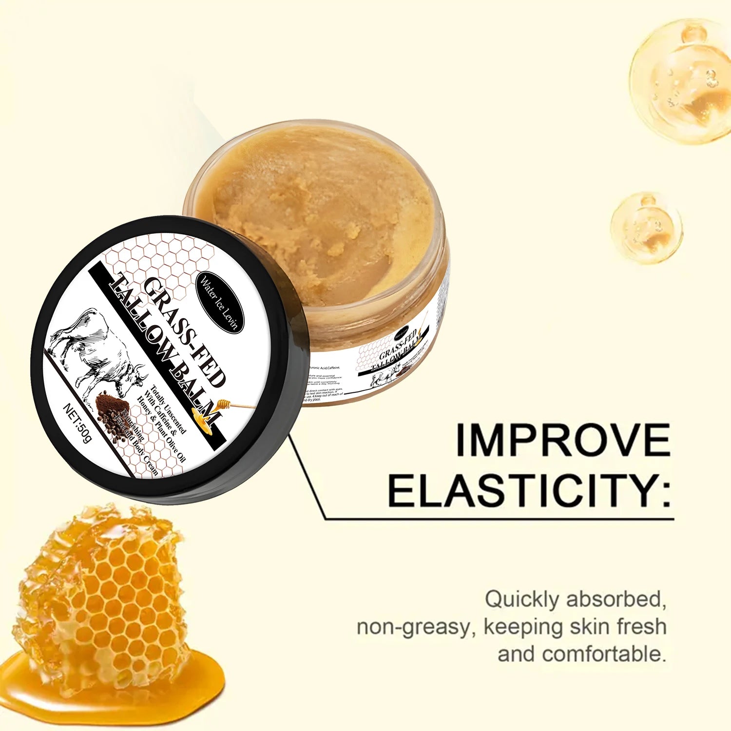 Grass-Fed Tallow Balm – Bee Venom & Caffeine Moisturizer Tallow Moisturizer Balm Oasis Select
