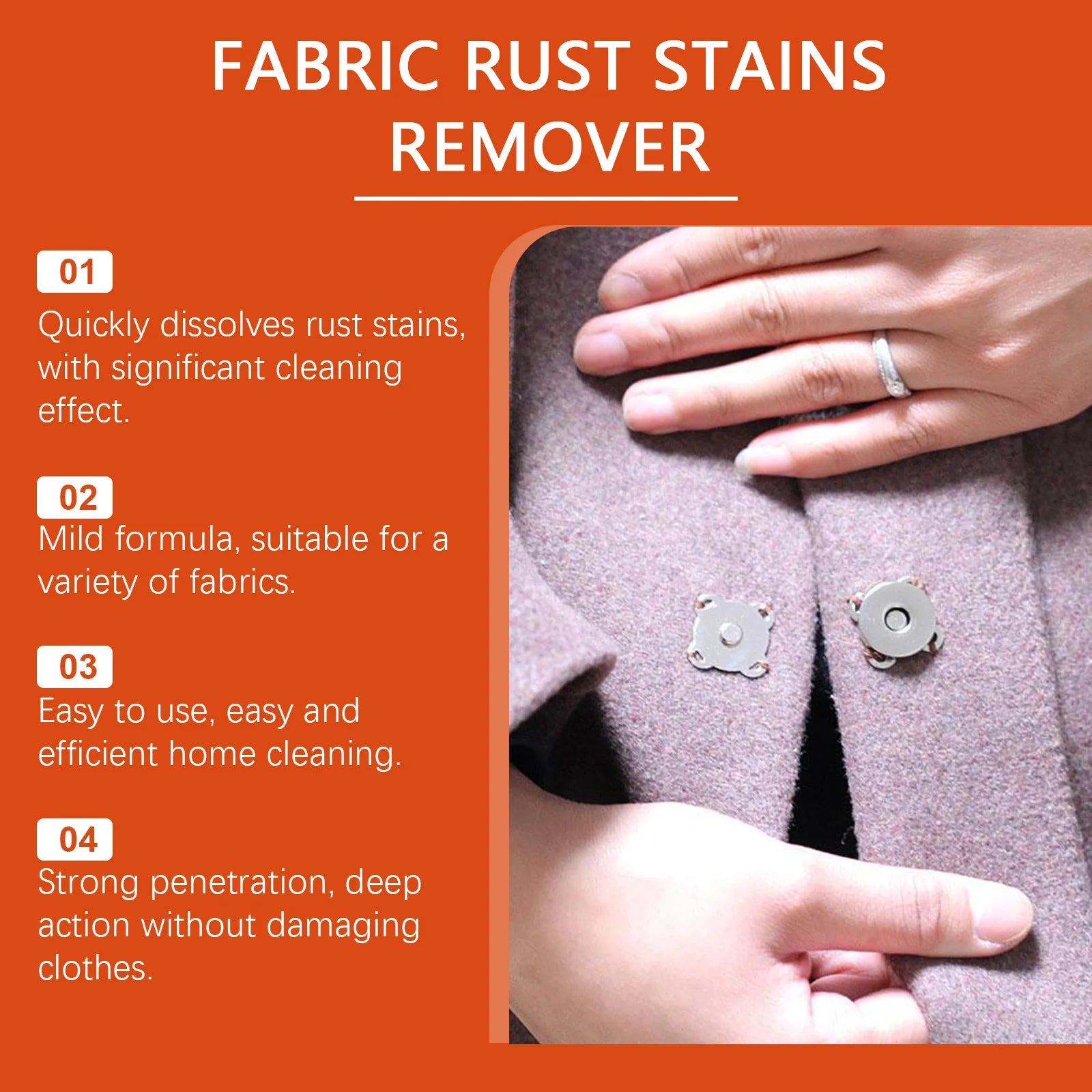 Fabric Rust Remover Cleaning Stubborn Stain Dirt Rust Spot Non Irritating Safe Long Lasting Fragrance Cloth Fabric Rust Remover Oasis Select